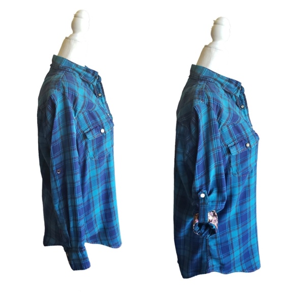 JACHS Girlfriend | Pearl Snap Lightweight Flannel - Picture 2 of 4